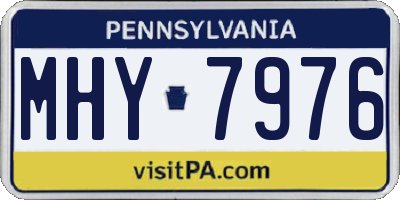 PA license plate MHY7976