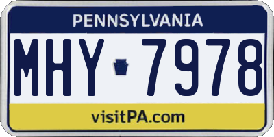 PA license plate MHY7978