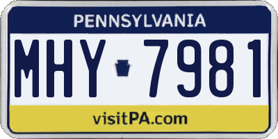 PA license plate MHY7981