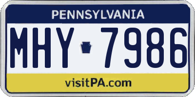 PA license plate MHY7986