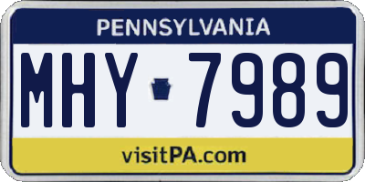 PA license plate MHY7989