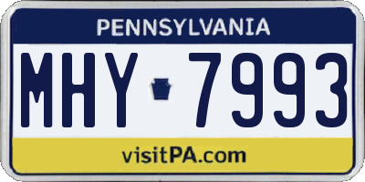 PA license plate MHY7993
