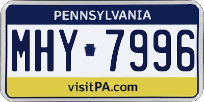 PA license plate MHY7996
