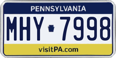 PA license plate MHY7998