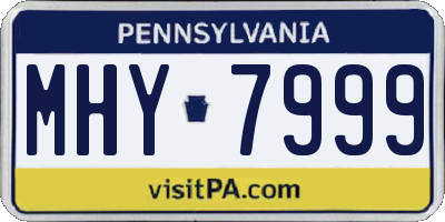PA license plate MHY7999