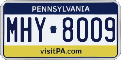 PA license plate MHY8009
