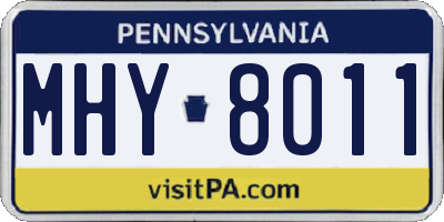 PA license plate MHY8011