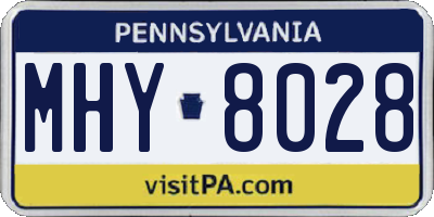 PA license plate MHY8028
