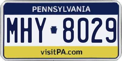 PA license plate MHY8029