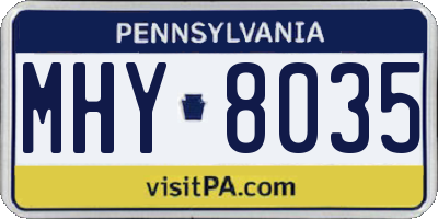 PA license plate MHY8035
