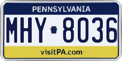 PA license plate MHY8036