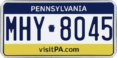 PA license plate MHY8045