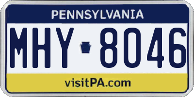 PA license plate MHY8046