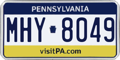PA license plate MHY8049