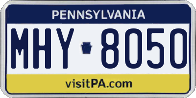 PA license plate MHY8050