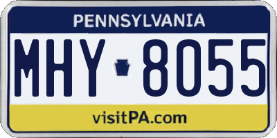 PA license plate MHY8055