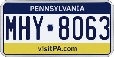 PA license plate MHY8063