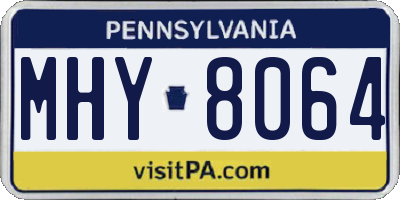 PA license plate MHY8064
