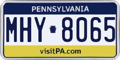 PA license plate MHY8065