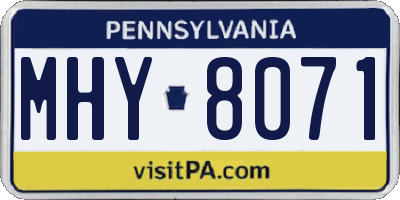 PA license plate MHY8071