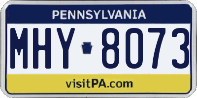 PA license plate MHY8073