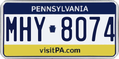 PA license plate MHY8074