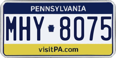 PA license plate MHY8075