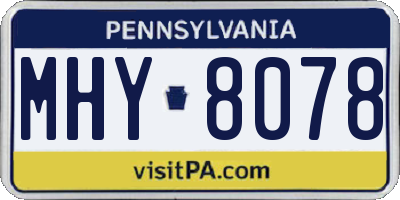 PA license plate MHY8078
