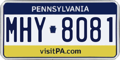 PA license plate MHY8081