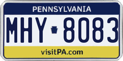 PA license plate MHY8083
