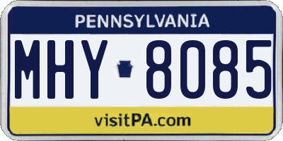 PA license plate MHY8085