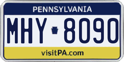 PA license plate MHY8090