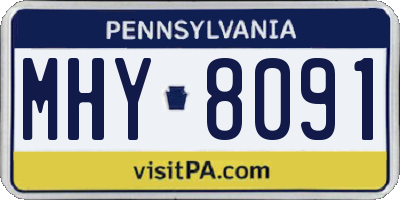 PA license plate MHY8091