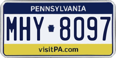 PA license plate MHY8097