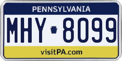 PA license plate MHY8099