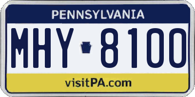 PA license plate MHY8100