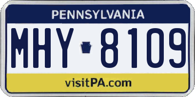 PA license plate MHY8109