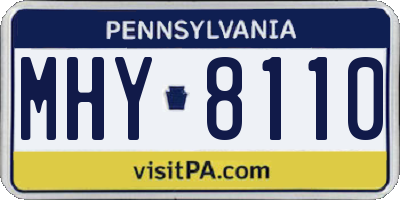 PA license plate MHY8110
