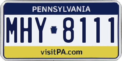 PA license plate MHY8111