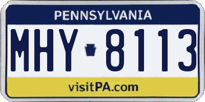 PA license plate MHY8113