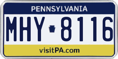 PA license plate MHY8116