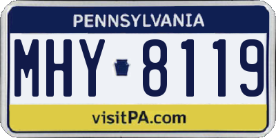 PA license plate MHY8119