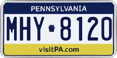 PA license plate MHY8120