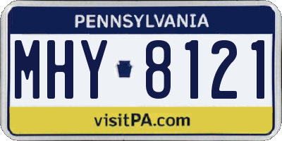 PA license plate MHY8121