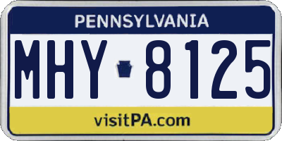 PA license plate MHY8125