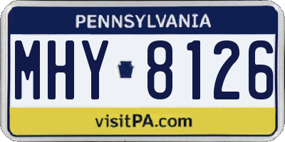 PA license plate MHY8126