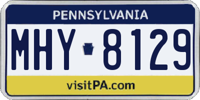 PA license plate MHY8129