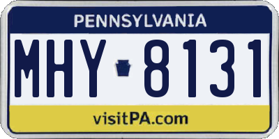 PA license plate MHY8131