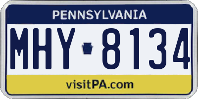 PA license plate MHY8134