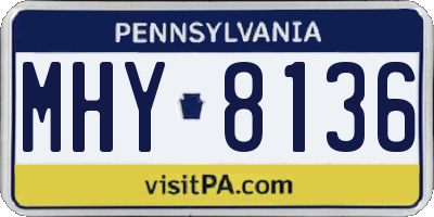 PA license plate MHY8136